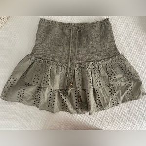 Green Eyelet Skort